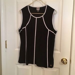 Anne Klein Black and White Sleeveless Top